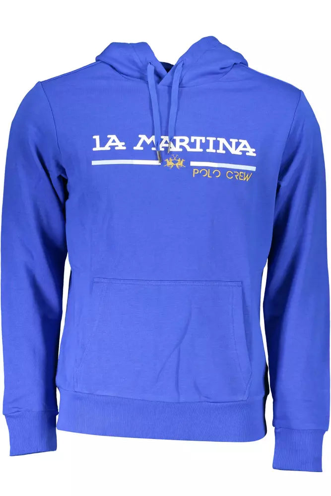 Sweat à capuche brodé bleu La Martina Chic