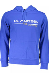 Sweat à capuche brodé bleu La Martina Chic