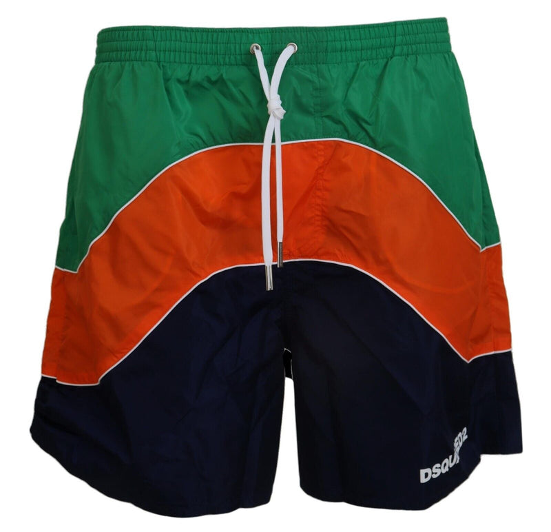 Dsquared² Multicolor Logo Print Swim Shorts for Men