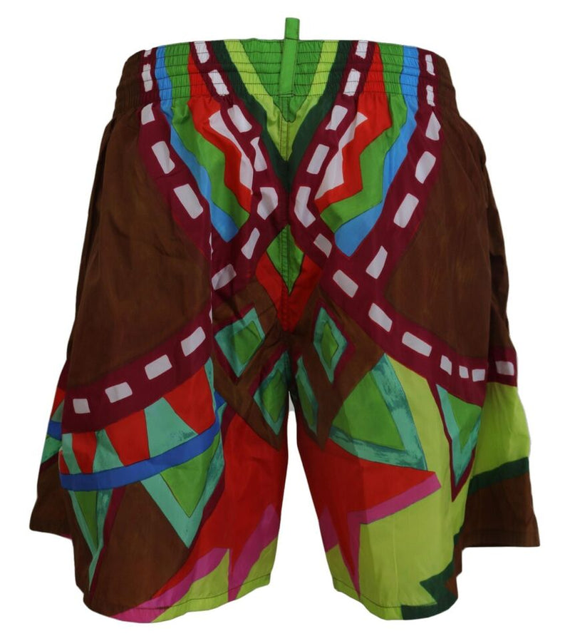 Dsquared² Multicolor Printed Swimwear Shorts for Men