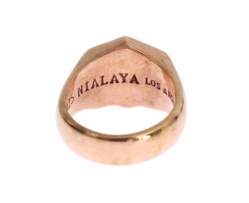 Bague Authentique Nialaya en Argent 925 Plaqué Or Rose