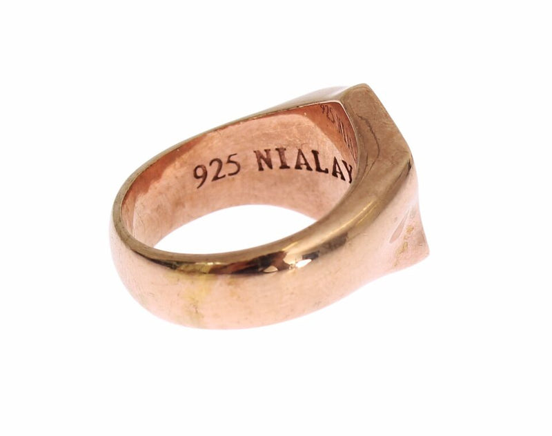Bague Authentique Nialaya en Argent 925 Plaqué Or Rose