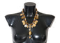 Dolce &amp; Gabbana Gold Brass Crystal Logo Pineapple Statement Ketting