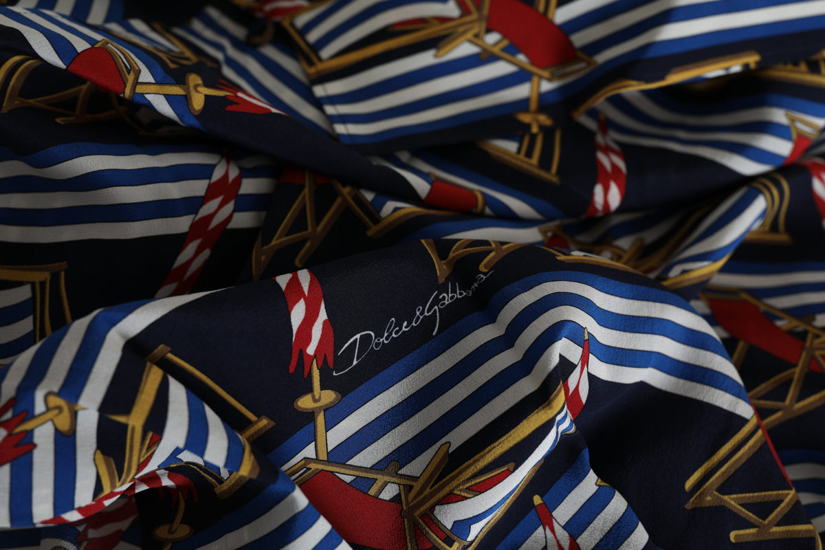 Chemise à manches courtes multicolore à motif chaise de plage de Dolce &amp; Gabbana