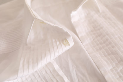 Chemise de smoking formelle en coton blanc doré de Dolce &amp; Gabbana