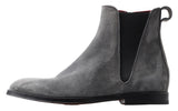 Dolce & Gabbana Gray Leather Chelsea Boots for Men