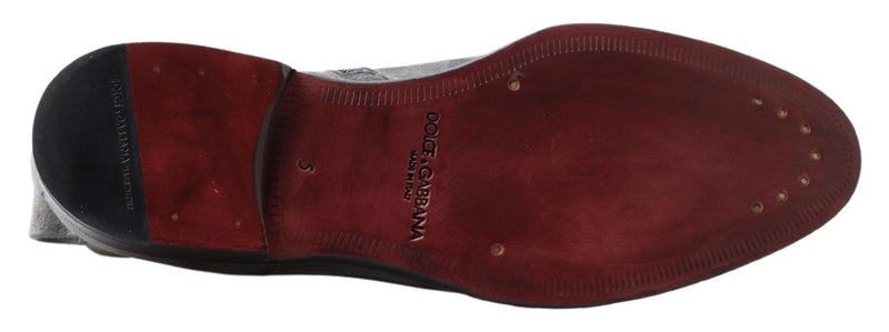 Dolce & Gabbana Gray Leather Chelsea Boots for Men