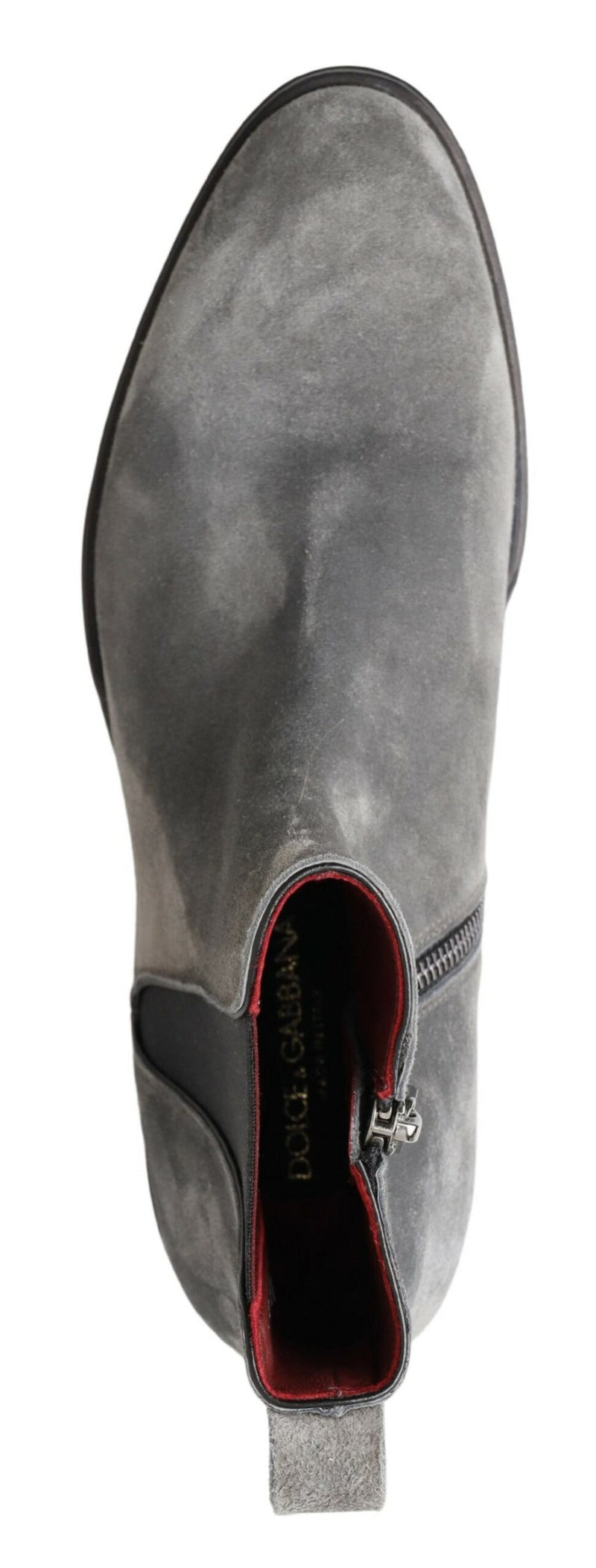 Dolce & Gabbana Gray Leather Chelsea Boots for Men