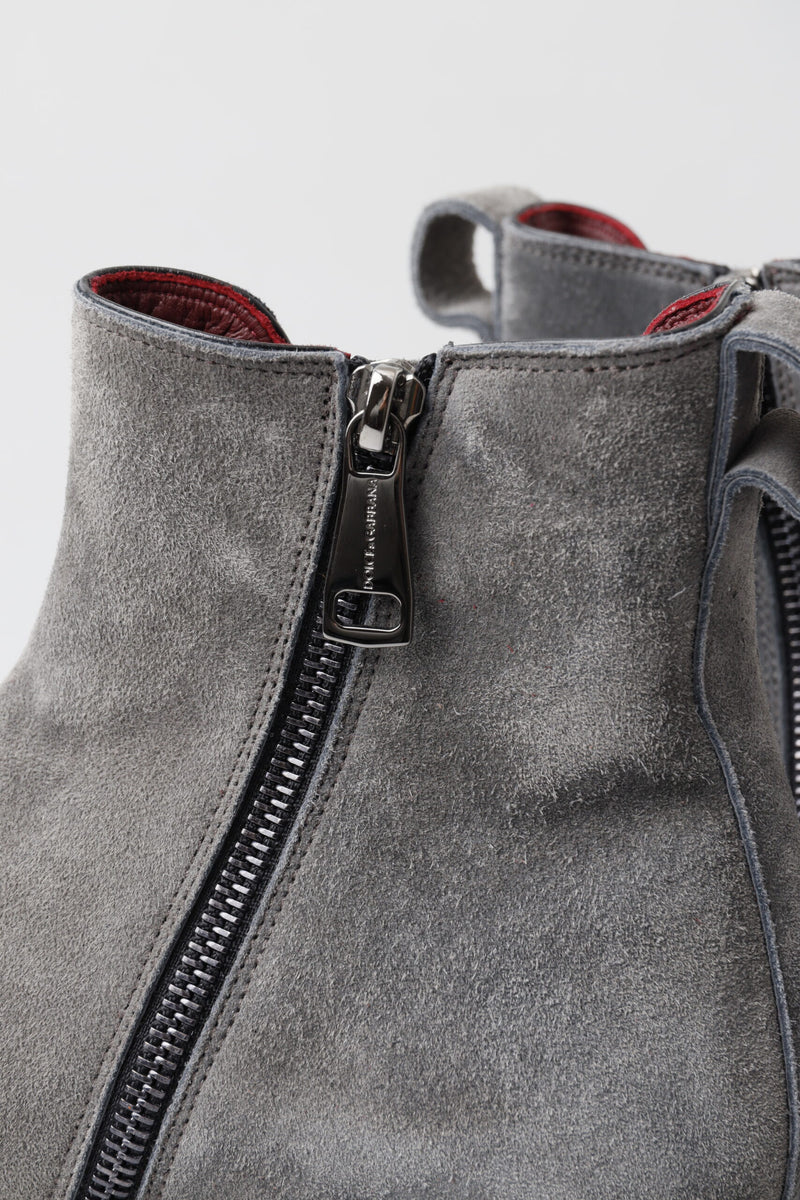 Dolce & Gabbana Gray Leather Chelsea Boots for Men