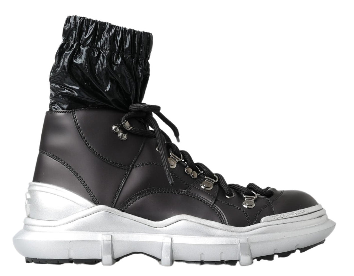 Dolce & Gabbana Black Nylon Galileo High Top Sneakers