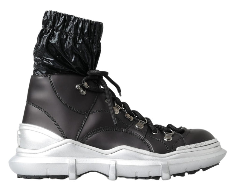 Dolce & Gabbana Black Nylon Galileo High Top Sneakers