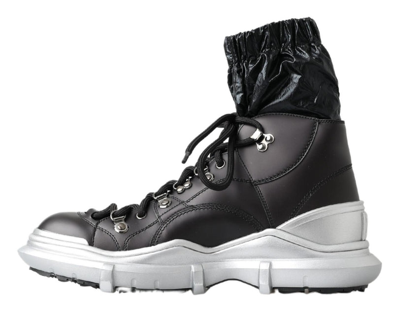 Dolce & Gabbana Black Nylon Galileo High Top Sneakers