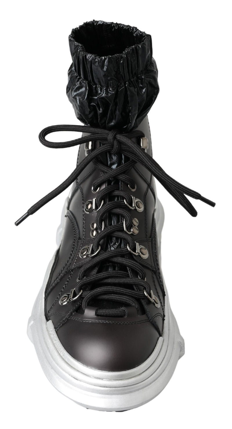 Dolce & Gabbana Black Nylon Galileo High Top Sneakers