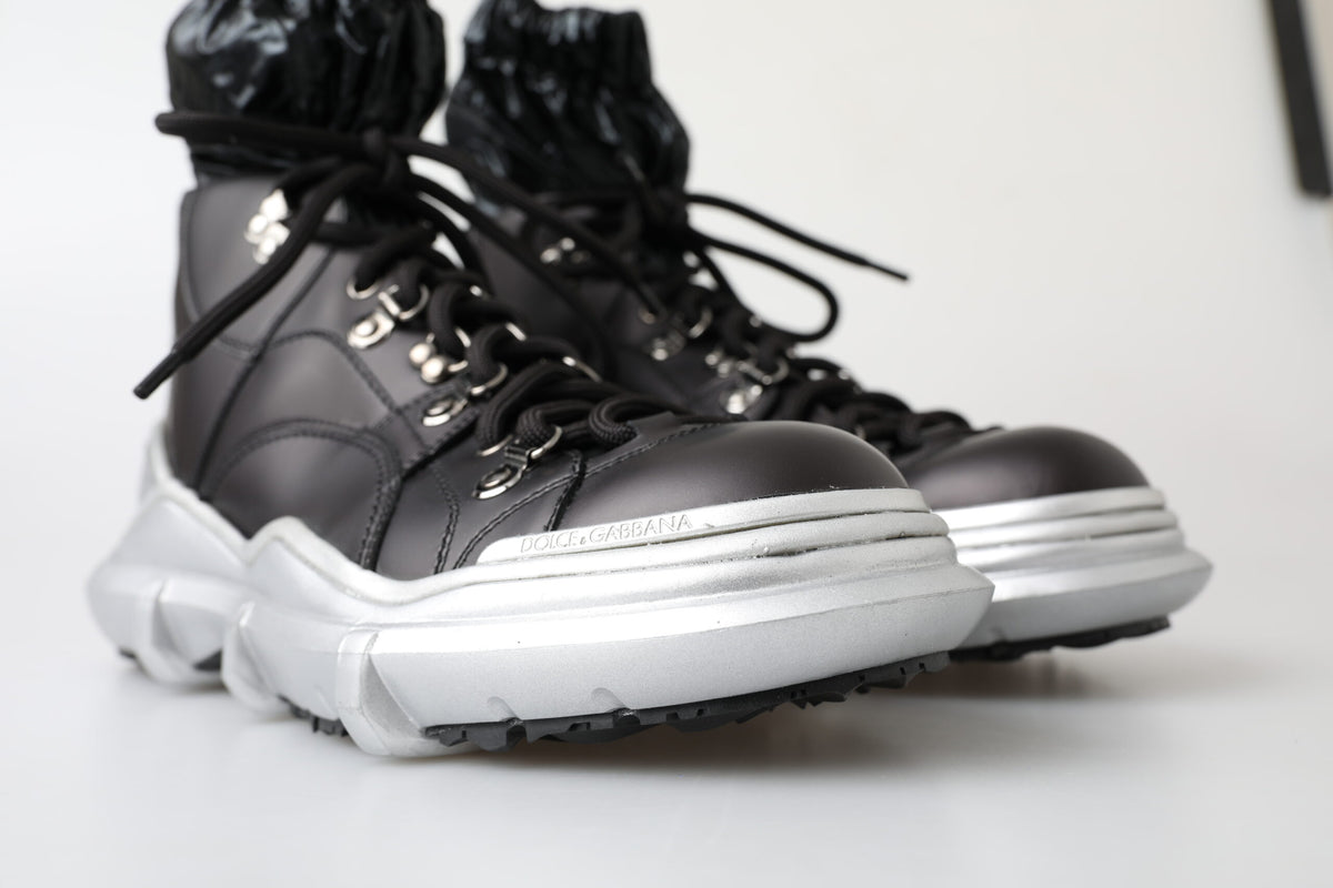 Dolce & Gabbana Black Nylon Galileo High Top Sneakers