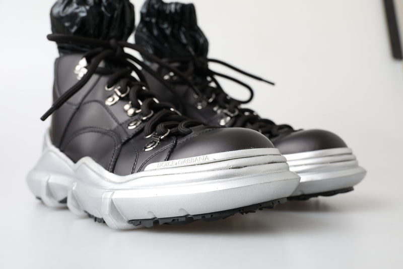 Dolce & Gabbana Black Nylon Galileo High Top Sneakers