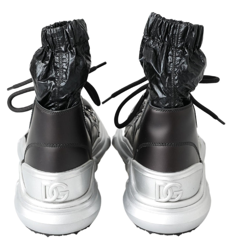 Dolce & Gabbana Black Nylon Galileo High Top Sneakers