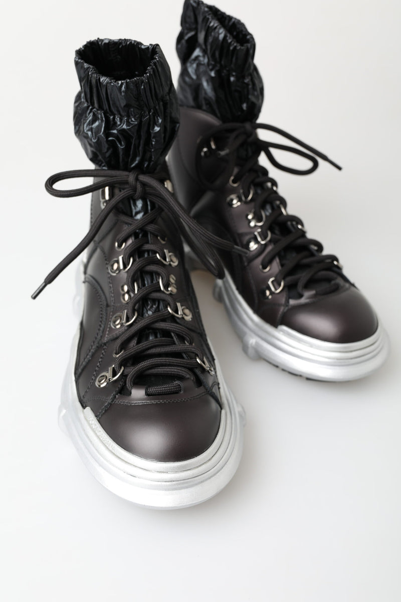 Dolce & Gabbana Black Nylon Galileo High Top Sneakers