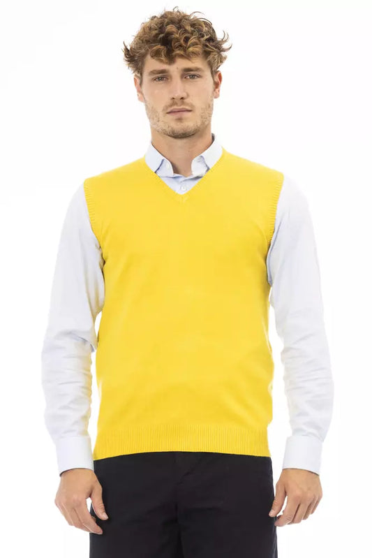 Veste pour homme en viscose jaune Alpha Studio