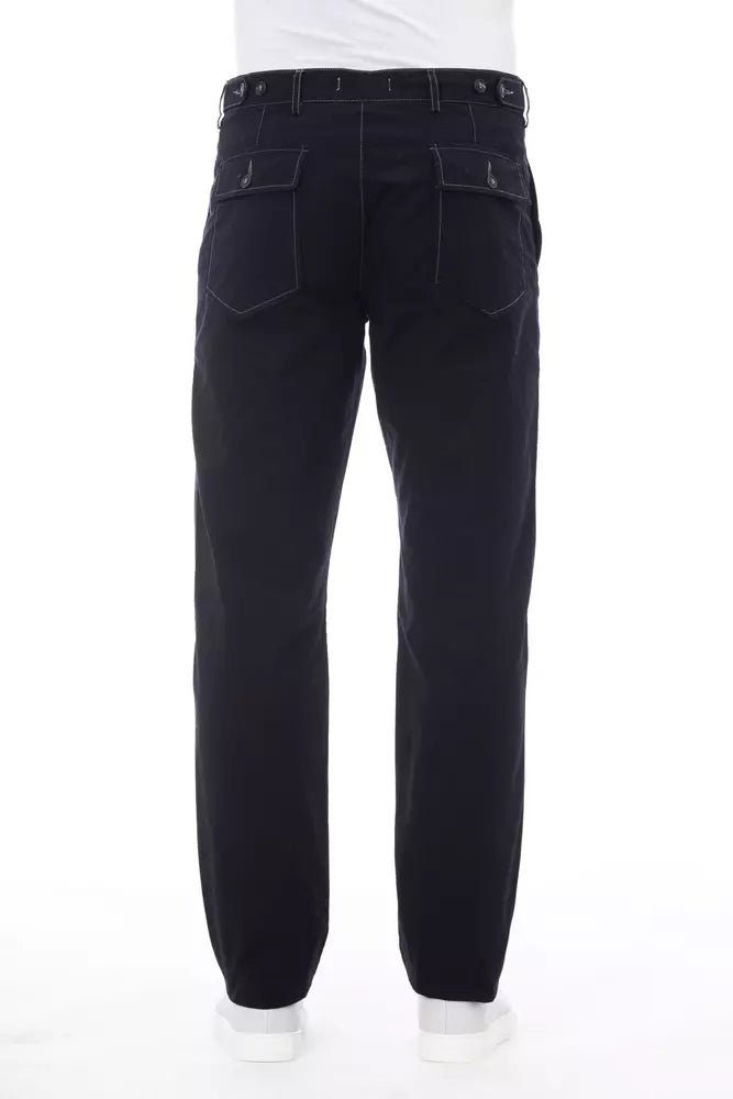 Pantalon homme en coton bleu Alpha Studio