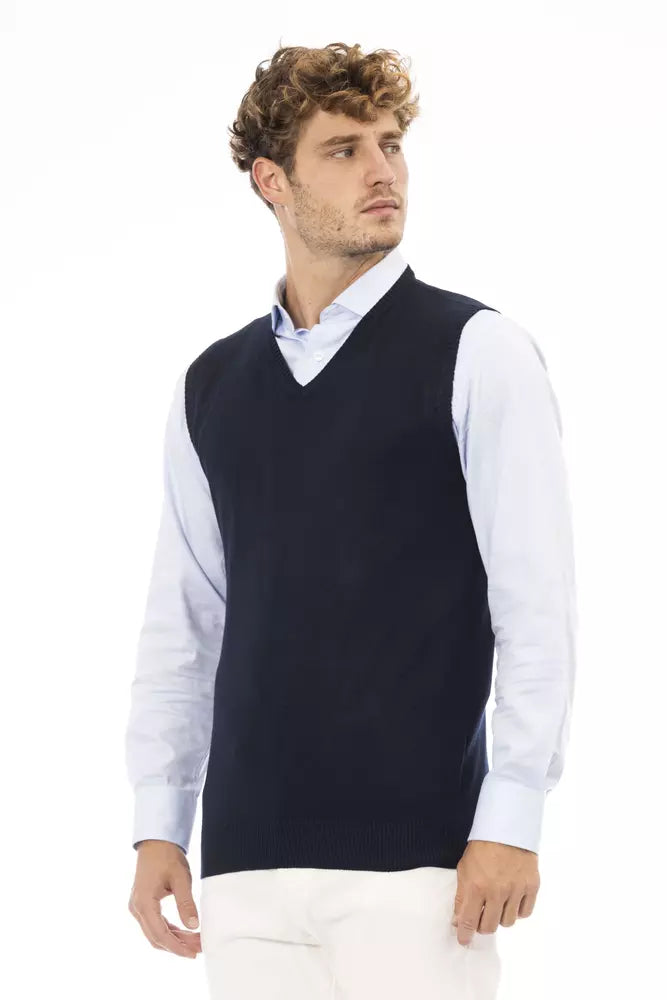Veste pour homme en viscose bleue Alpha Studio