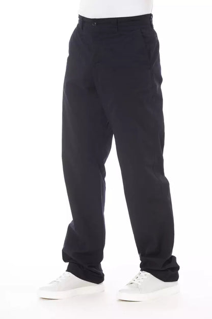 Pantalon Alpha Studio en coton bleu pour homme