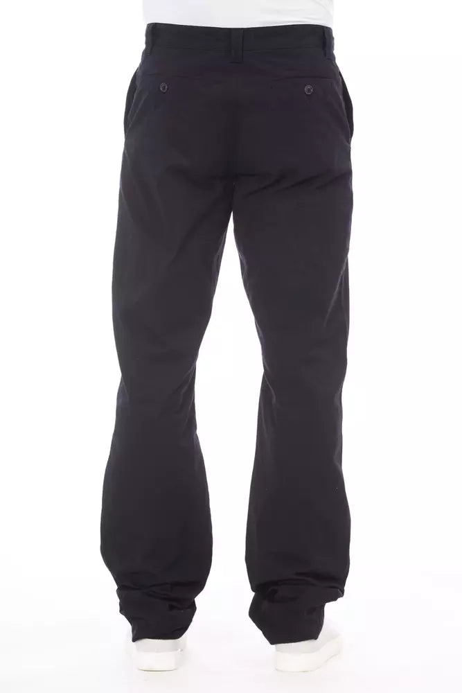 Pantalon Alpha Studio en coton bleu pour homme
