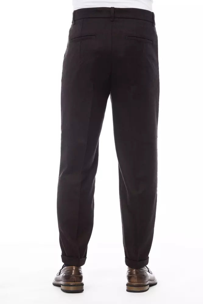 Pantalon en laine marron Alpha Studio pour homme