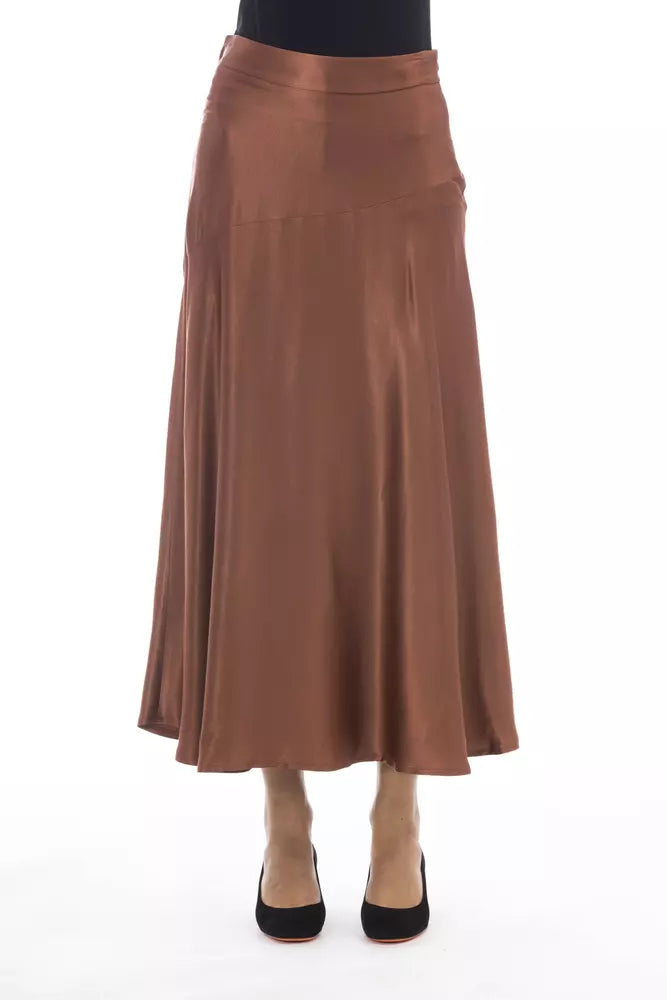 Jupe en viscose marron Alpha Studio pour femme