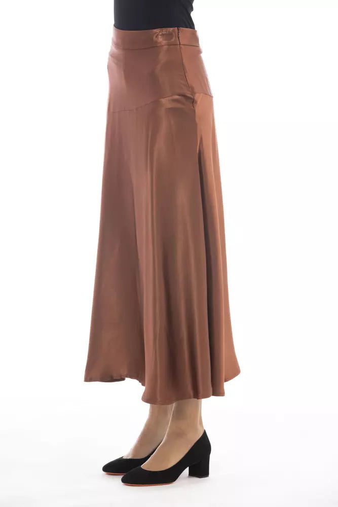 Jupe en viscose marron Alpha Studio pour femme