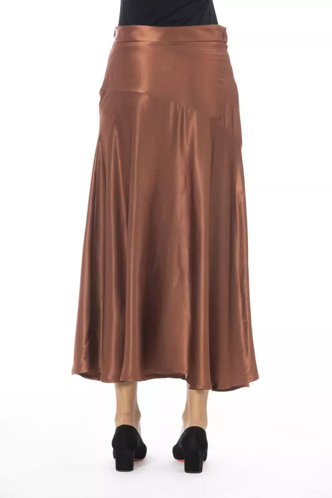Jupe en viscose marron Alpha Studio pour femme