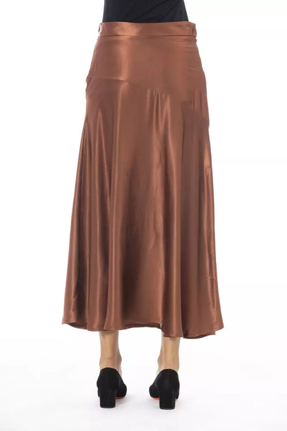 Jupe en viscose marron Alpha Studio pour femme