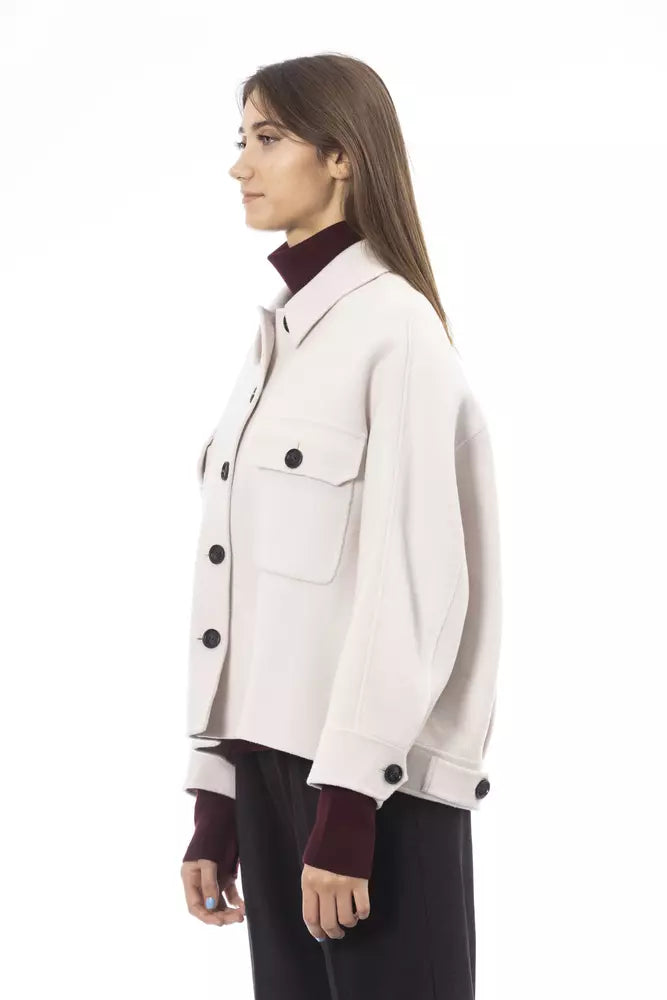 Veste de blazer élégante Alpha Studio en laine blanche