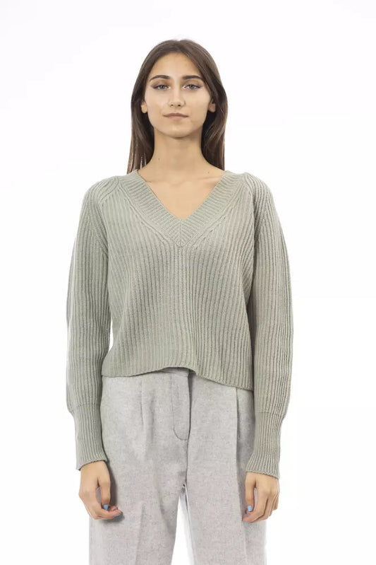 Alpha Studio Groene Wollen Dames Trui