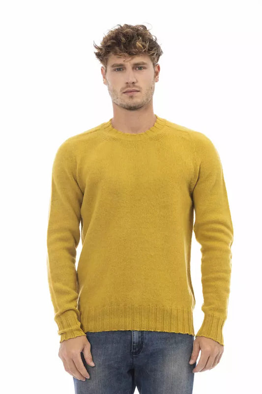 Pull en laine jaune Alpha Studio pour homme