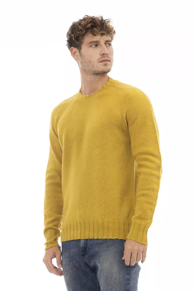 Pull en laine jaune Alpha Studio pour homme