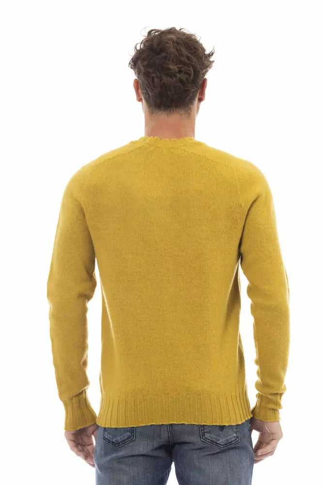 Pull en laine jaune Alpha Studio pour homme