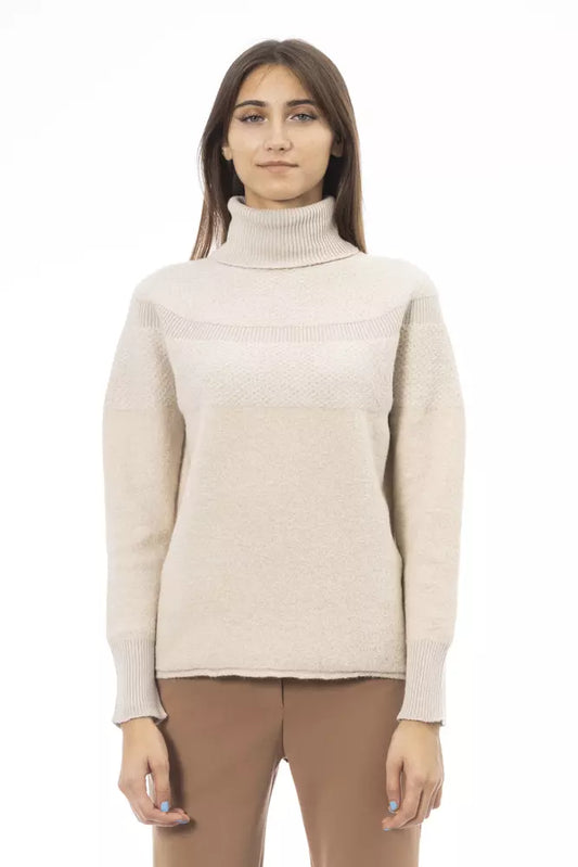 Pull en laine beige pour femme, Alpha Studio