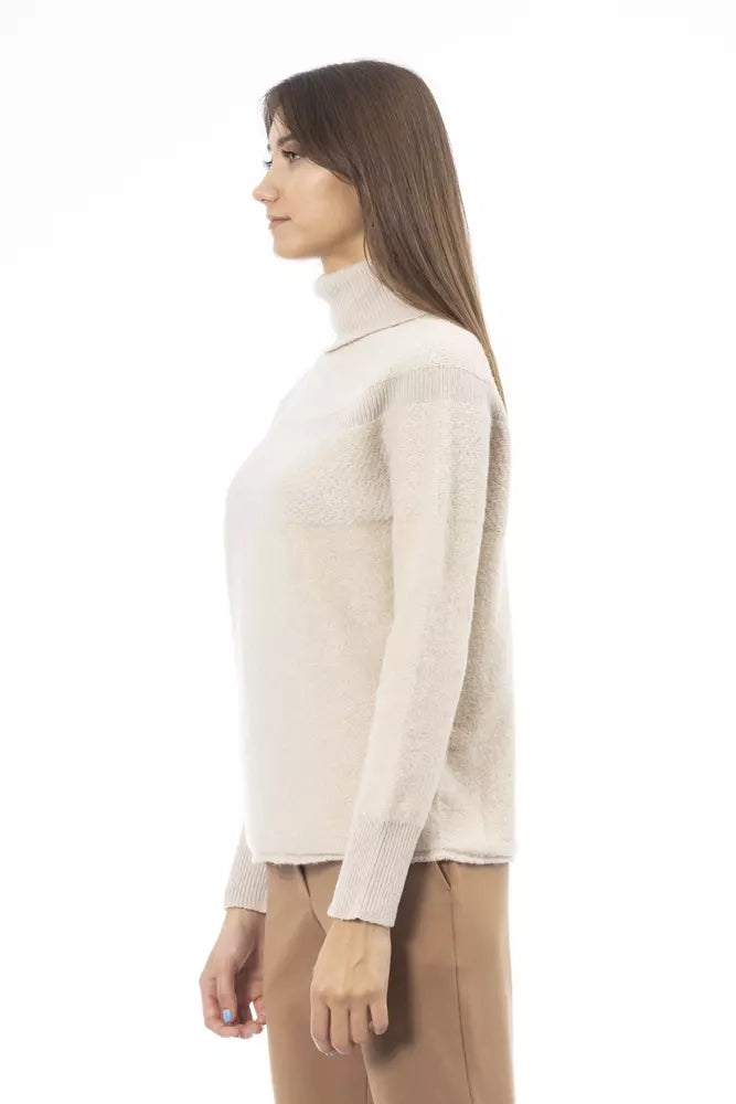 Pull en laine beige pour femme, Alpha Studio