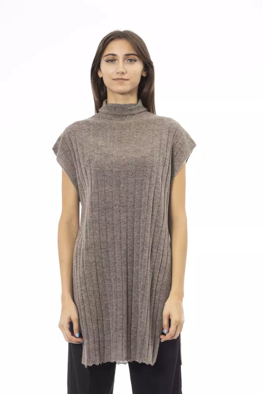 Pull en laine marron pour femme de la marque Alpha Studio