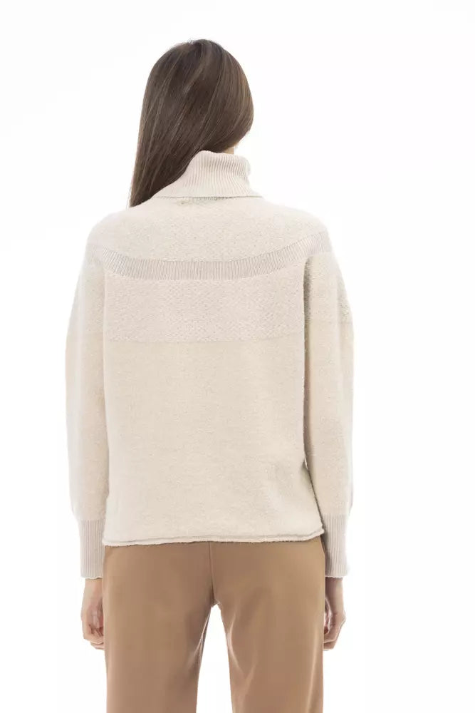 Pull en laine beige pour femme, Alpha Studio