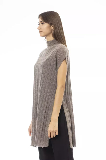 Pull en laine marron pour femme de la marque Alpha Studio