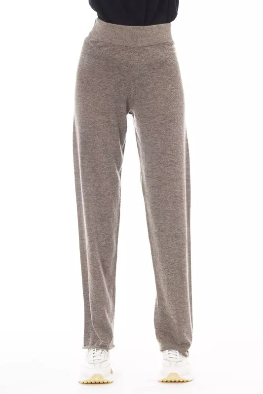Pantalon pour femme en laine marron Alpha Studio