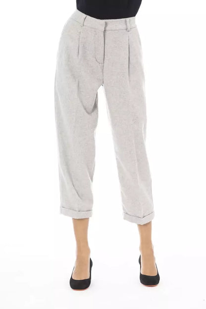 Pantalon en laine grise pour femme, Alpha Studio