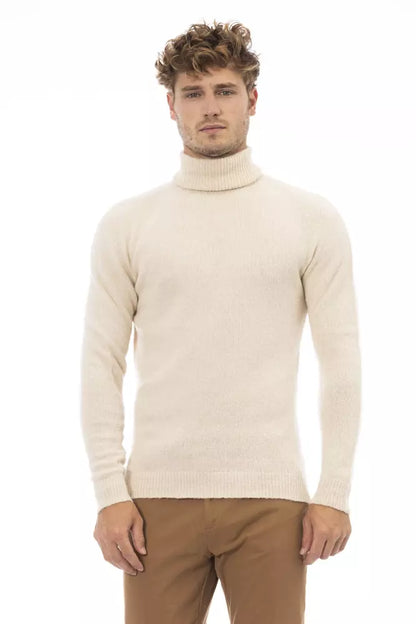 Pull en alpaga beige pour homme Alpha Studio
