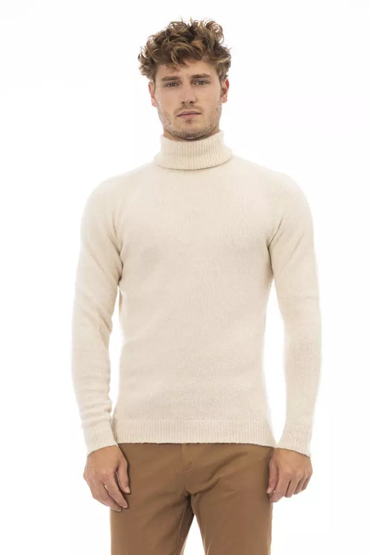 Pull en alpaga beige pour homme Alpha Studio