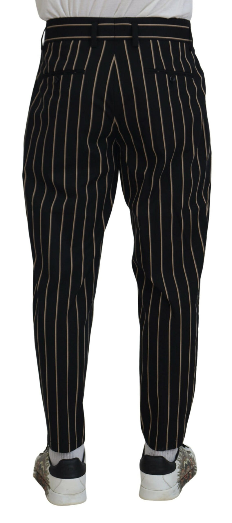 Pantalon en coton stretch rayé noir et beige de Dolce &amp; Gabbana