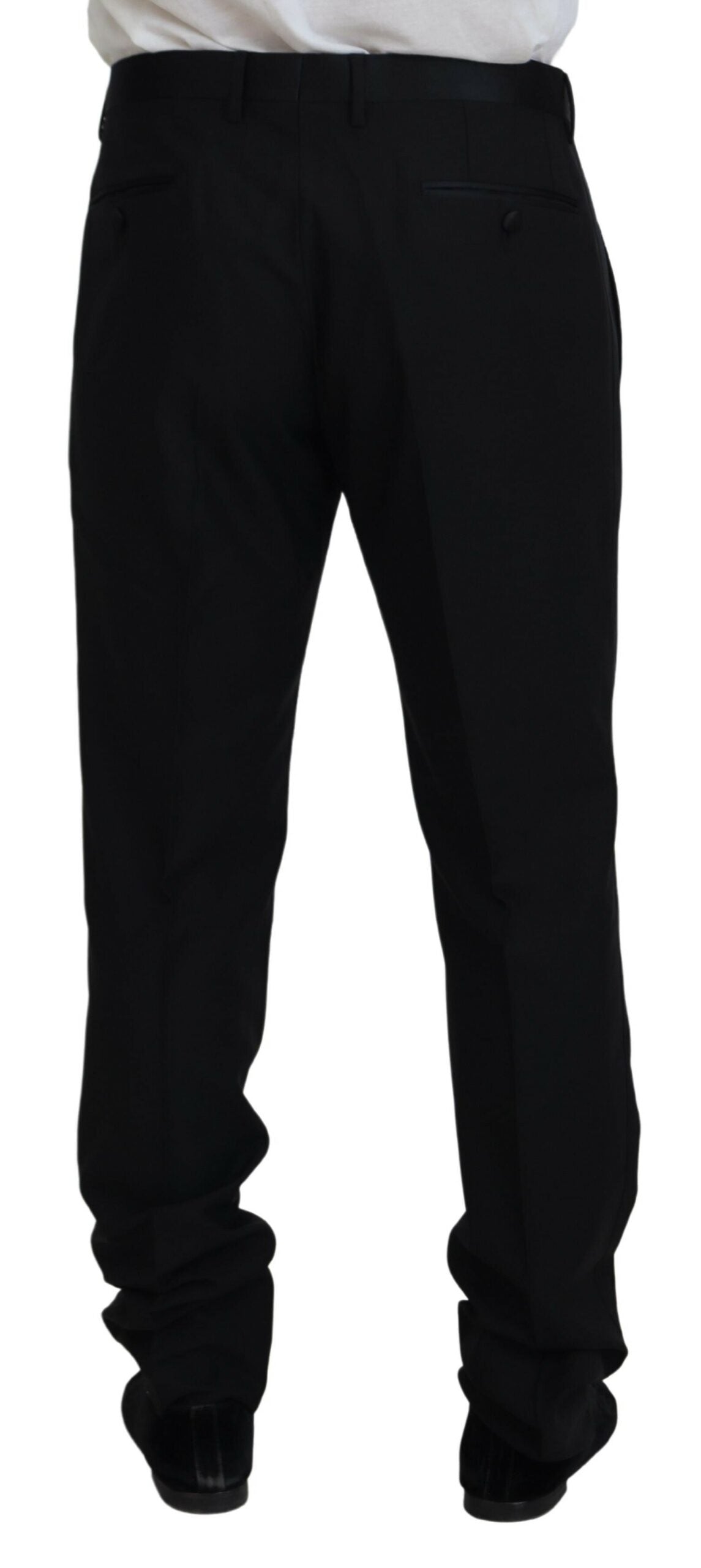 Pantalon-culotte en laine et soie noir Dolce &amp; Gabbana