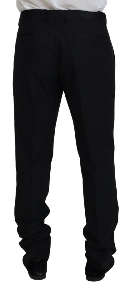 Pantalon-culotte en laine et soie noir Dolce &amp; Gabbana