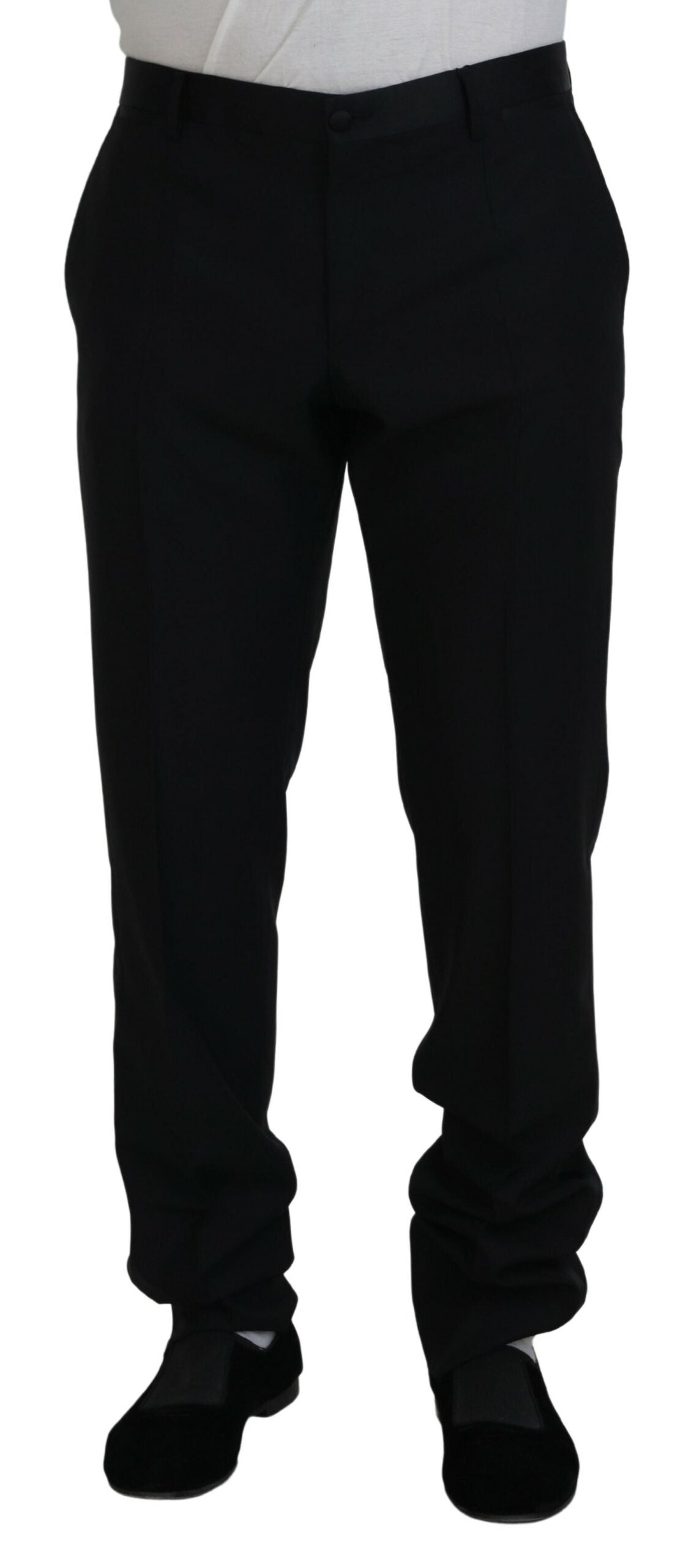 Pantalon-culotte en laine et soie noir Dolce &amp; Gabbana