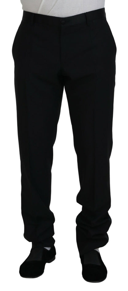Pantalon-culotte en laine et soie noir Dolce &amp; Gabbana